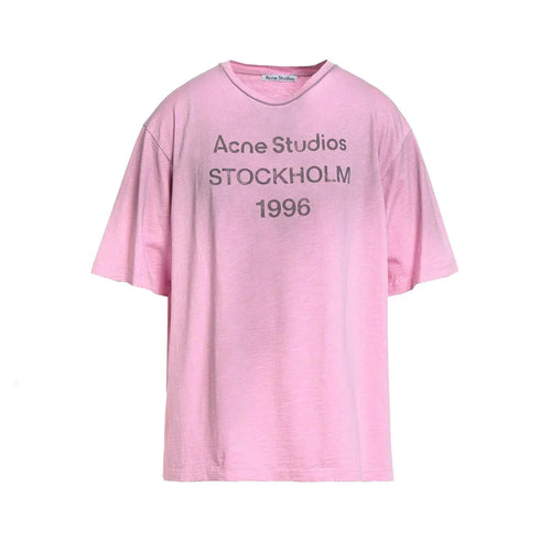 Acne Studios Stockholm Logo T-Shirt Relaxed Fit Pink