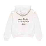 Acne Studios Fleece Logo Hooded Sweater Stockholm 1996 Dusty White 1