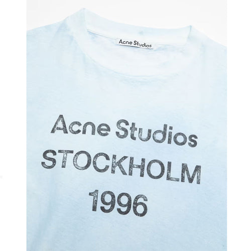 Acne Studios Stockholm Logo T-Shirt Relaxed Fit Blue