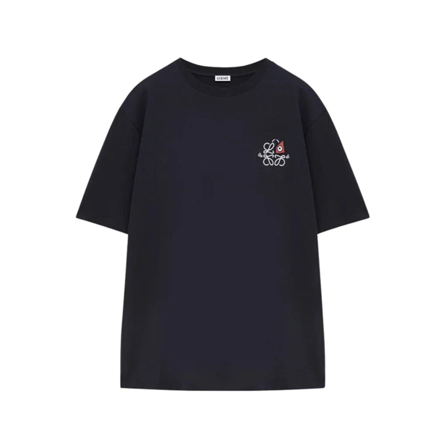 LOEWE Cat Eye And Anagram Louis Wain T-Shirt Navy